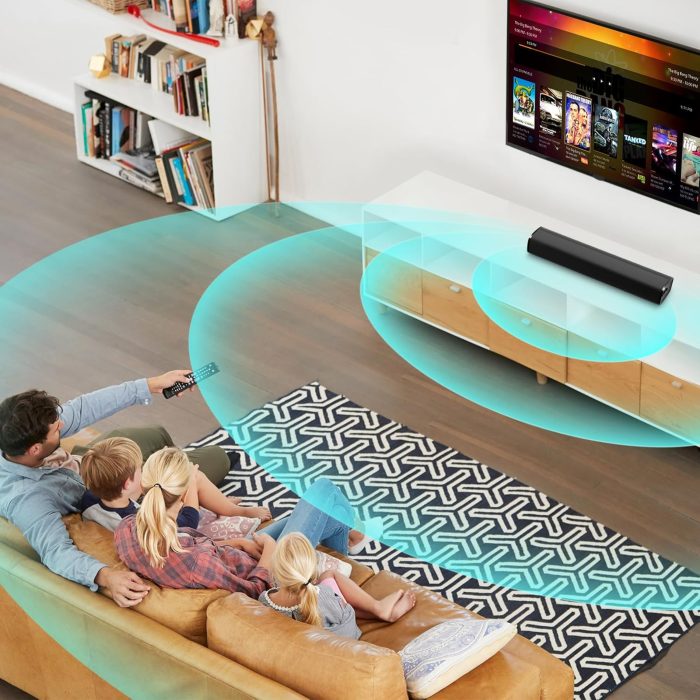 MZEIBO Sound Bar for Smart TV, Bluetooth Soundbar for TV, 50 Watts Mini Sound Bar with ARC/Optical/AUX, Surround Sound System for TV/PC/Gaming/Projectors - Image 8